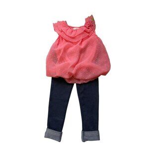 Duck Duck Goose Infant Girl Sleeveless Top & Denim Jeggings Set Size 12 Mos
